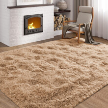 (Beige, 120 x 170cm (3 ft 11" x 5 ft 7")) Thick Shaggy Non Slip Rugs Living Room Area Rugs Hallway Runner Round Rugs & Door Mats