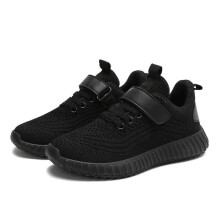 (Black, UK 3) Girls Boys Running Trainers Kids Lightweight School Sport Sneakers Shoes Size UK