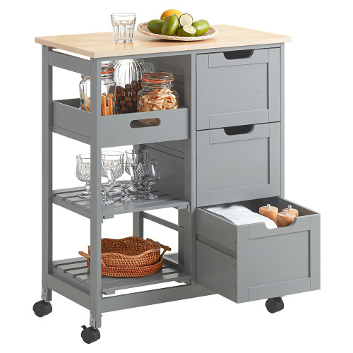 SoBuy FKW79-HG, Kitchen Trolley Cart Kitchen Storage Trolley Serving On ...