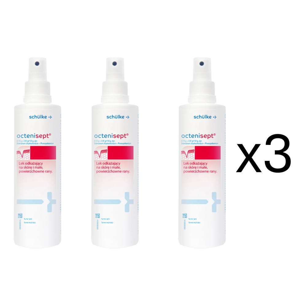 3 x Octenisept 250ml Disinfectant Wounds Antiseptic expire date : 2025