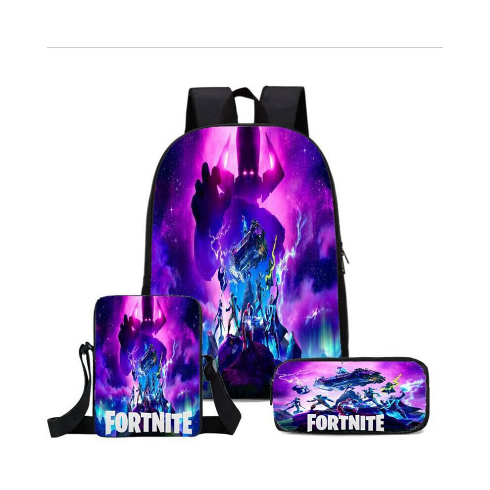 (05) 3PCS Fortnite Game School Bag Backpack Lunch Bag Pencil Case