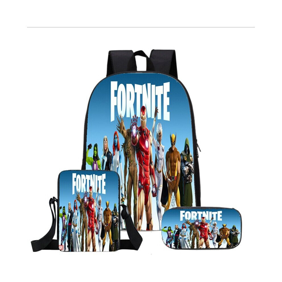 (08) 3PCS Fortnite Game School Bag Backpack Lunch Bag Pencil Case