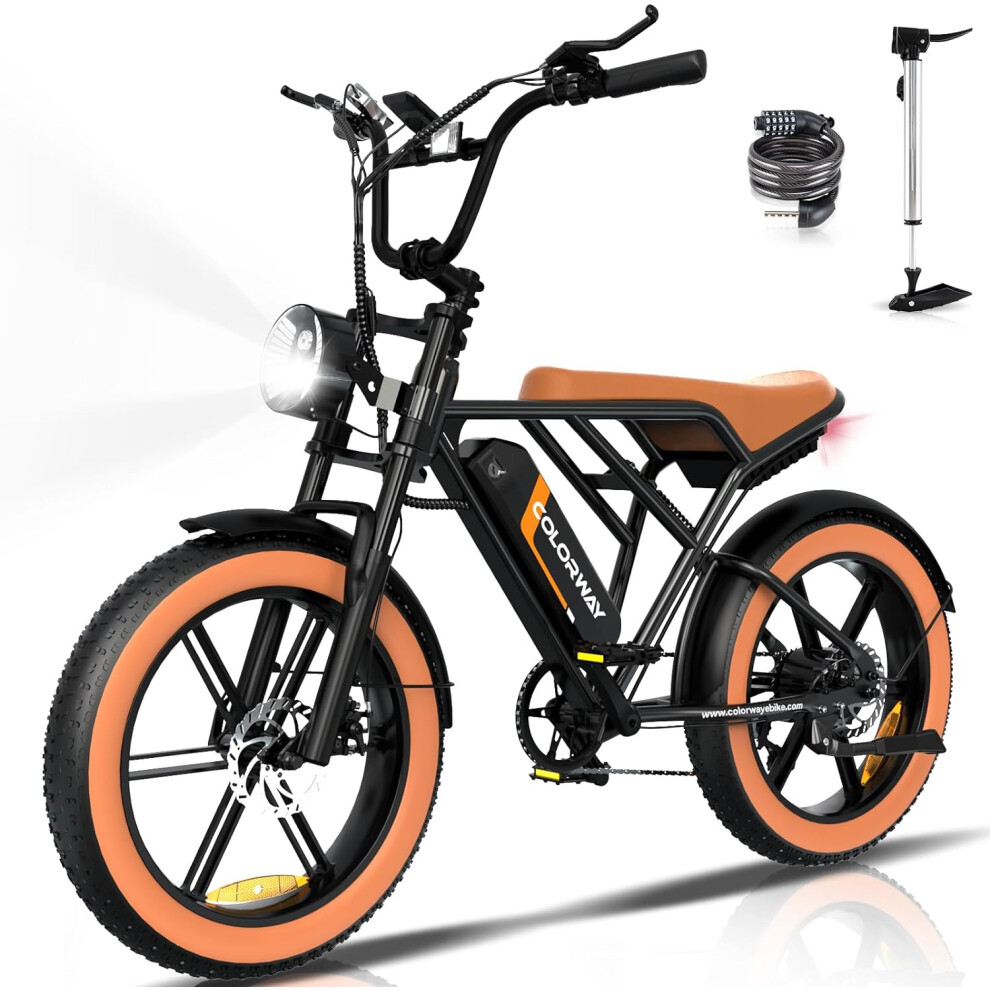 (COLORWAY Electric Bikes,20'' Off-Road EBike with 4.0 Fat Tire,250W Motor and 48V 15Ah Battery, 7-Speed City Bike) COLORWAY BK29 Electric Bikes,20'' O