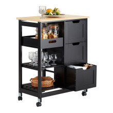 SoBuy FKW79-SCH, Kitchen Trolley Cart Kitchen Storage Trolley