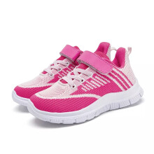 (Rose Red, UK 13Kids) Girls Boys Running Trainers Kids Lightweight School Sport Shoes Sneakers Size