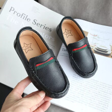 (Black, UK1) Toddler Boys Leather Casual School Kids Party Wedding Dress Flats Shoes Loafers