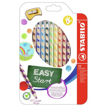 STABILO Astuccio termoformato con 12 matite colorate Easycolors + 1 temperamatite