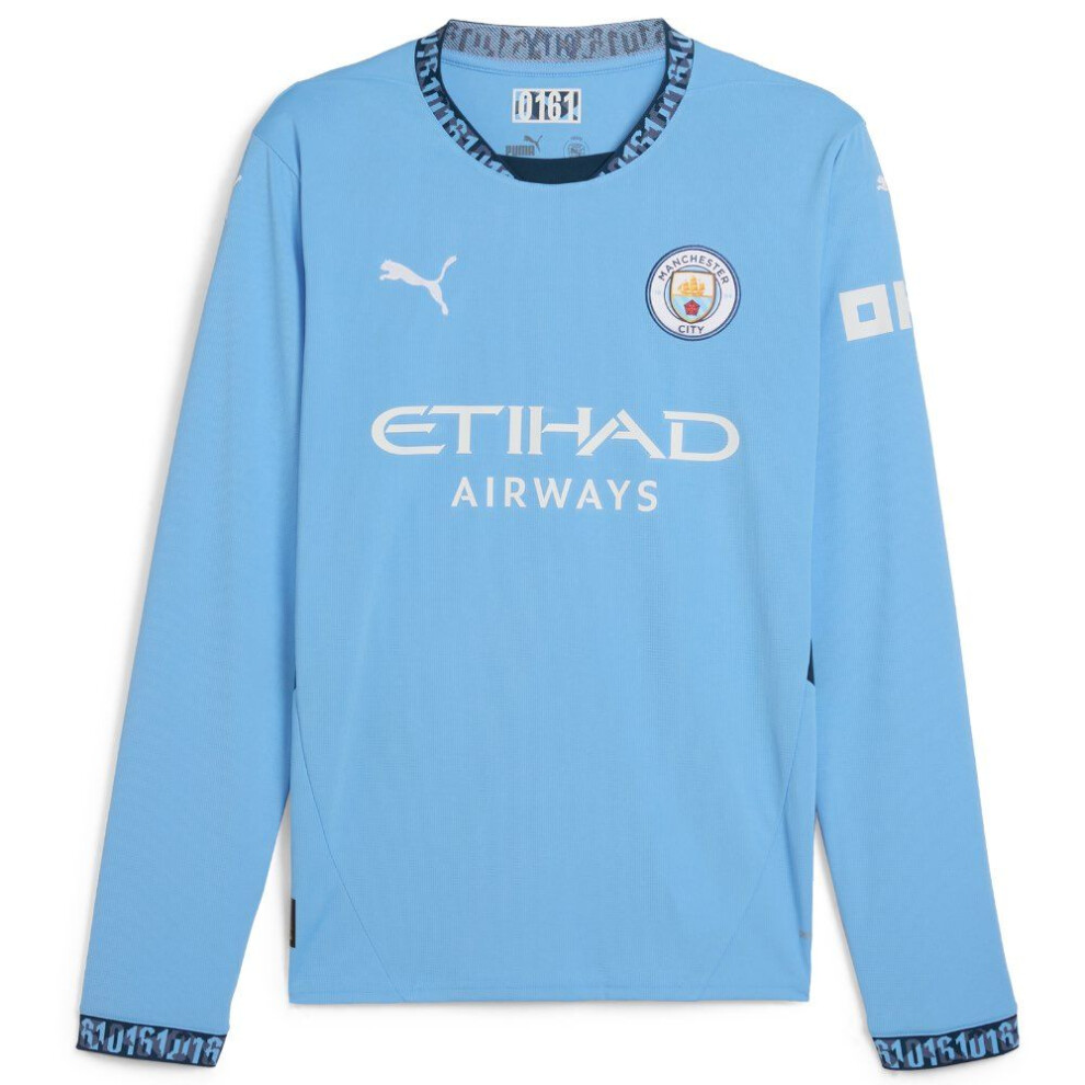 (9-10 Years) Manchester City Kids Long Sleeve Home Shirt 24/25