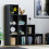 Vida Designs (Black) Durham 10 Cube Shelf Stairs Bookcase Storage Unit 1