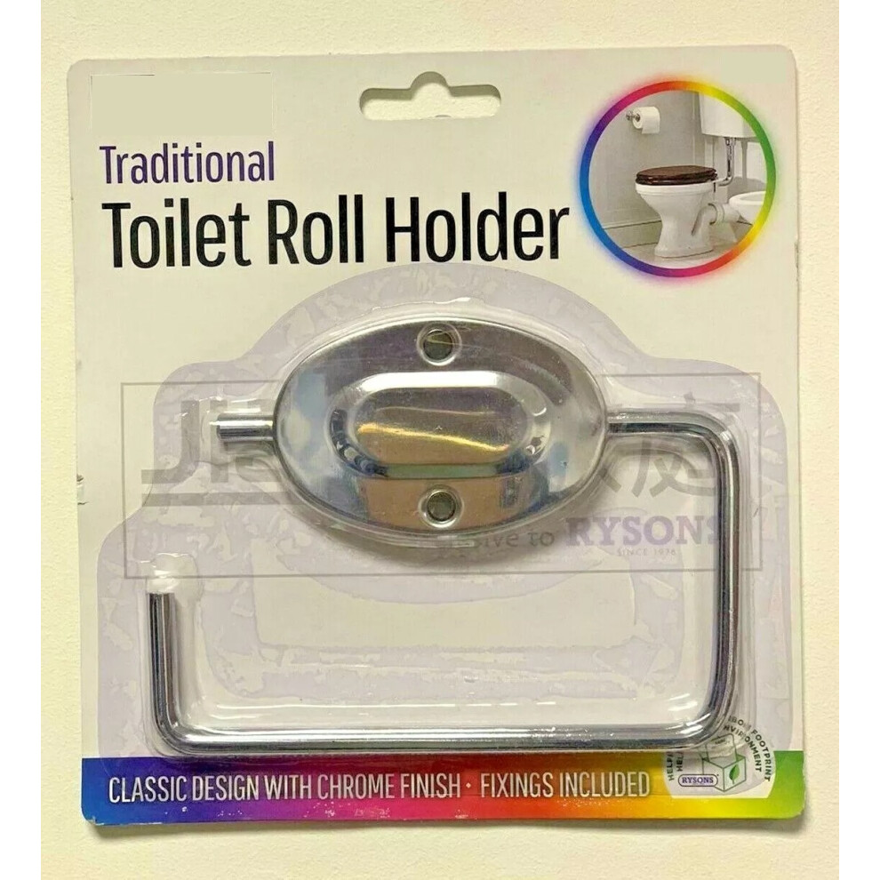 Chrome Toilet Roll Holder Wall Mounted Rack Included Screw Fitting
