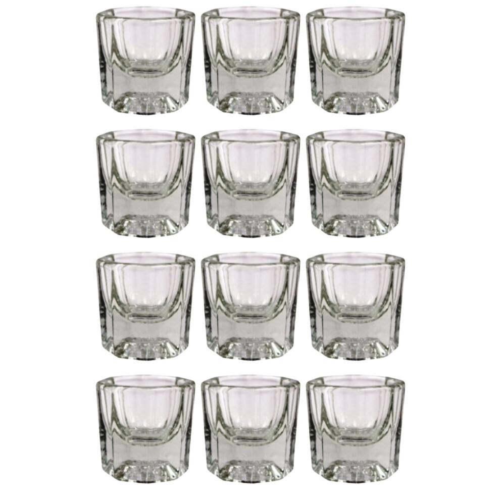 Julienne White Eyelash And Eyebrow Tint Mixing Dappen Glass Dish 12Pcs
