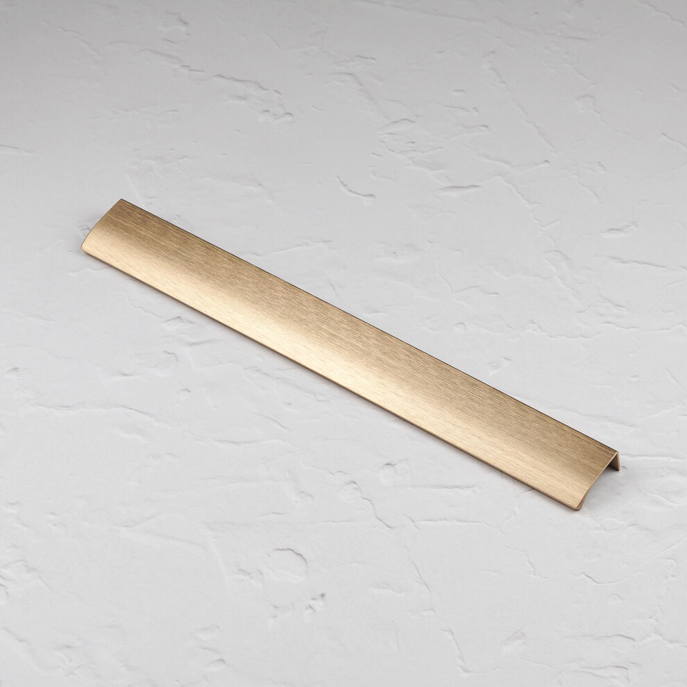 (350Mm Pull ) Brushed Brass Profile Trim Edge Mount Lip Pulls 5056767300599