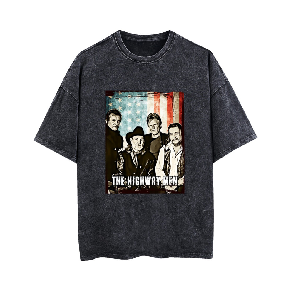 (XL) Flag The Highwaymen Band 35 Years Anniversary Gift For Fans And Lovers Vintage T-shirt