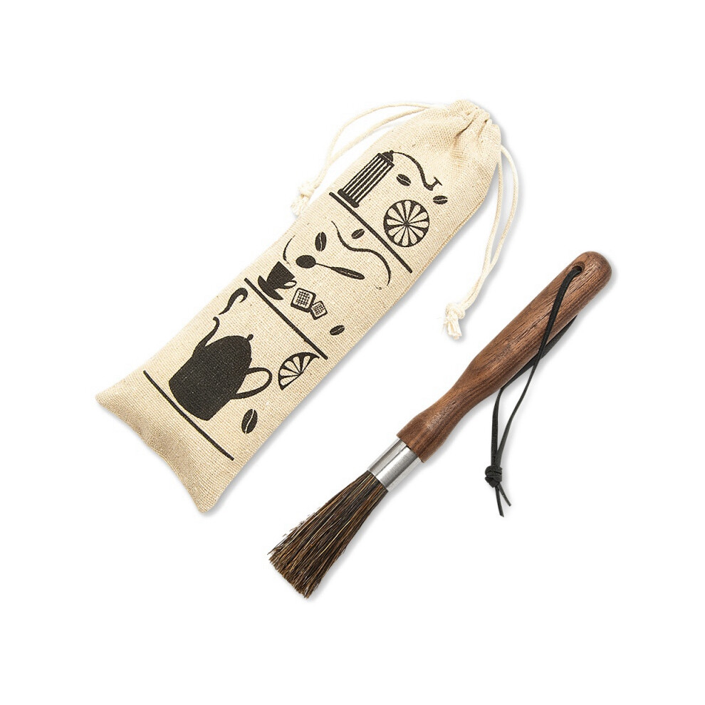 Coffee Grinder Powder Cleaning Brush Coffee Machine Brush Wood Handle Pig Bristle Dusting Espresso Brush For Barista