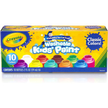 CRAYOLA Washable Paints - Assorted Colours Pack of 10 Perfect for Any Arts & Crafts Needs Easily Washable Ideal for Kids Aged 3+ Packaging may vary