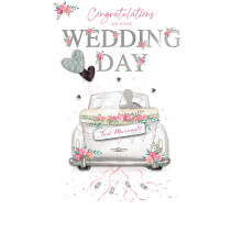 Congratulations On Your Wedding Day Hand-Finished Champagne Wedding Card