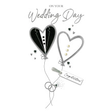 Congratulations On Your Wedding Day Hand-Finished Champagne Wedding Card