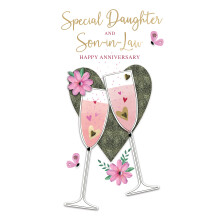 Daughter & Son-In-Law Happy Anniversary Fizz-tastic Fun Hand-Finished Card