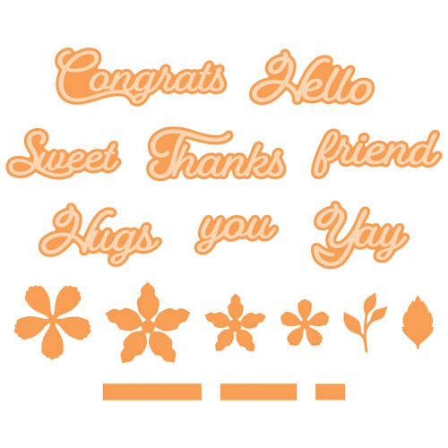 Foliage and Simple Sentiments Die Set - 5579e 2