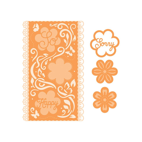 Mini Slimline Funky Flowers Die Set - 5068E 2