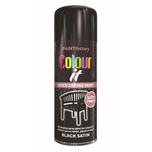 (BLACK SATIN PAINT SPRAY 400ML - 2685  ) All Purpose Quick Drying Spray Paint