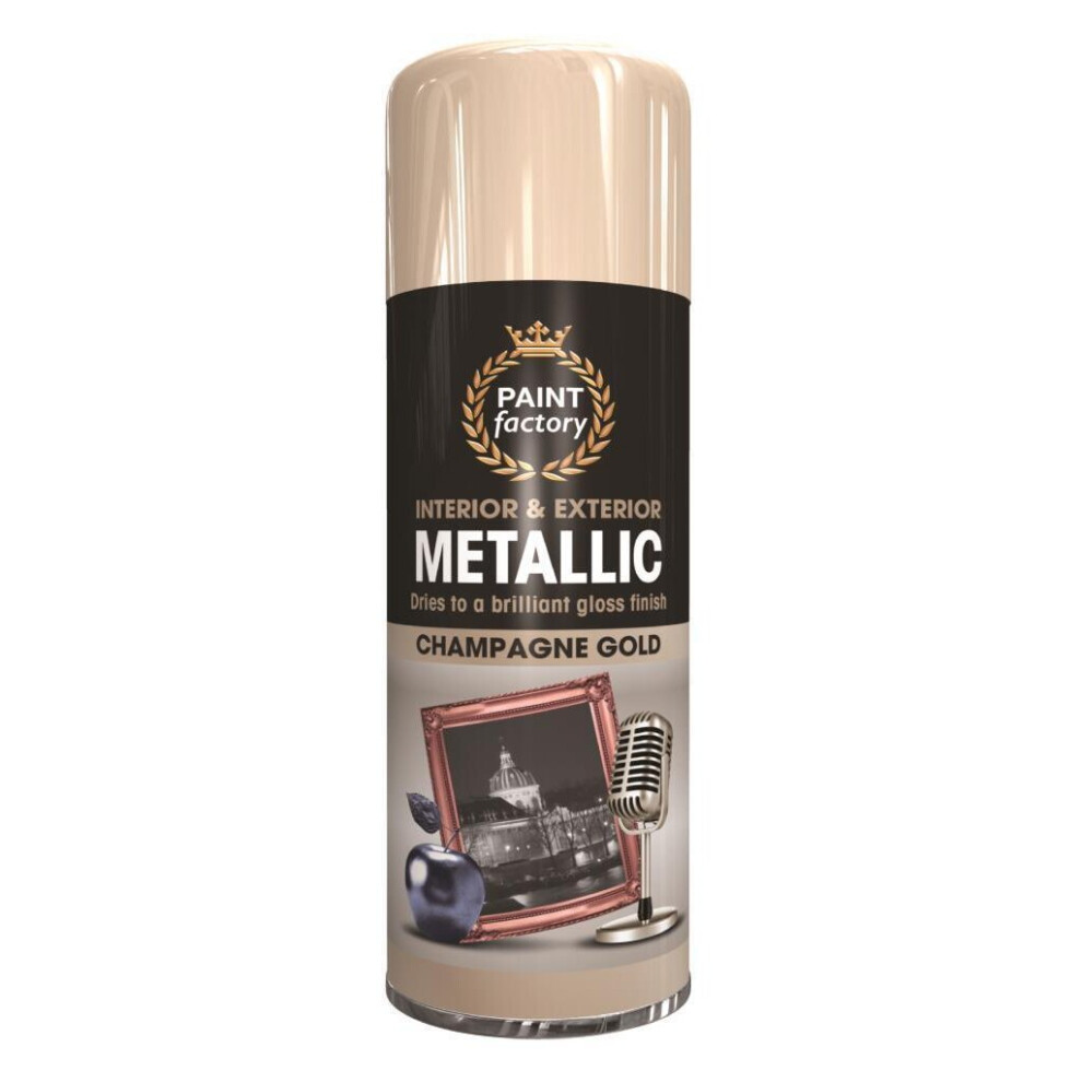 (METALLIC CHAMPAGNE GOLD 400ML - 2678	) All Purpose Quick Drying Spray Paint