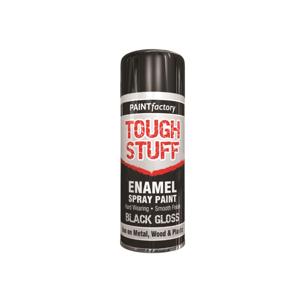 (T/S ENAMEL BLACK GLOSS 400ML - 2578	) All Purpose Quick Drying Spray Paint