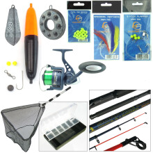 Sea Fishing Kit with Travel Rod &amp; Reel. Includes Sea Fishing Rod, Reel, Net &amp; Tackle. Everything You Need For Fishing From Beach, Pier or Rocks.