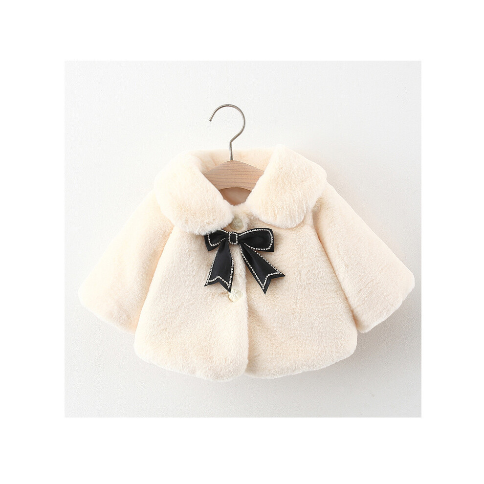 (White, 6-12Months) Baby Kids Girl Fur Coat outwear Winter Warm Jacket