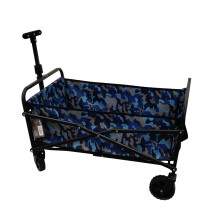 Folding Festival Cart 40KG Potable Picnic Wagon Blue Camo 74cm x 45cm
