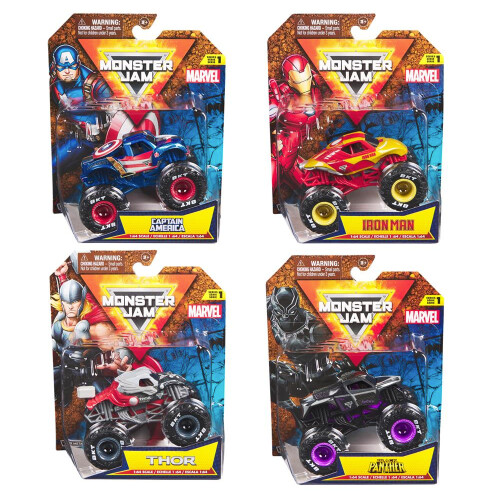 Spin Master Monster Jam Marvel 1:64 Die-Cast Trucks Series 1 – Assorted Marvel Designs (Random Pick) – Spin Master