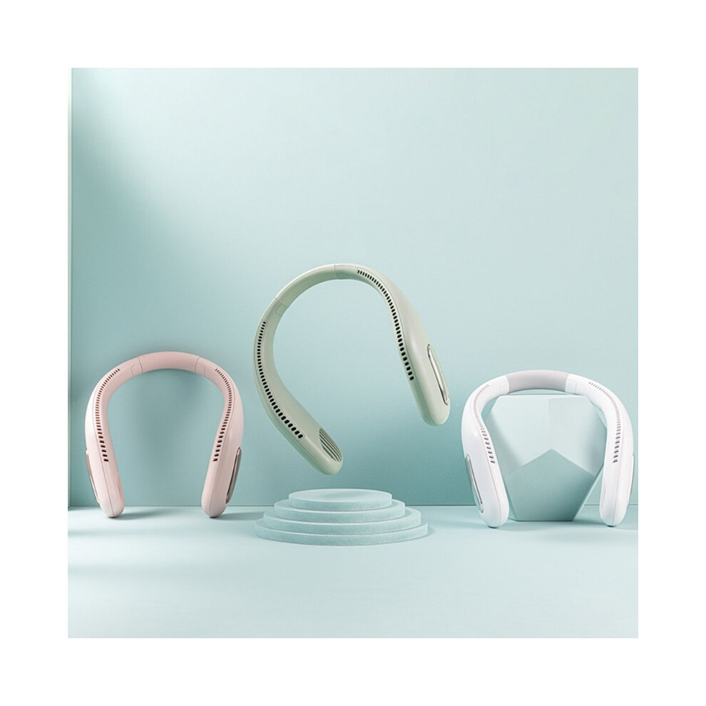 Portable Hands Free Neck Fan 360 Degree Lazy Neckband Fan Surround Air Outlets USB Rechargeable Battery Operated Hanging 4