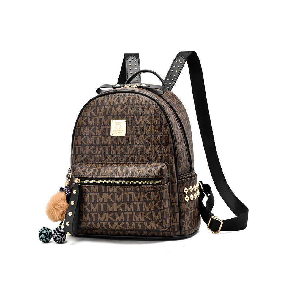 (MKT black large size) Ladies backpack 2024 new fashion Korean style backpack,Travel backpack for women, medium sized rucksack, Trendy letter style, sports bag