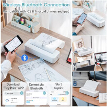 A4 Wireless Bluetooth Printer Inkless Portable Printer Android & iOS