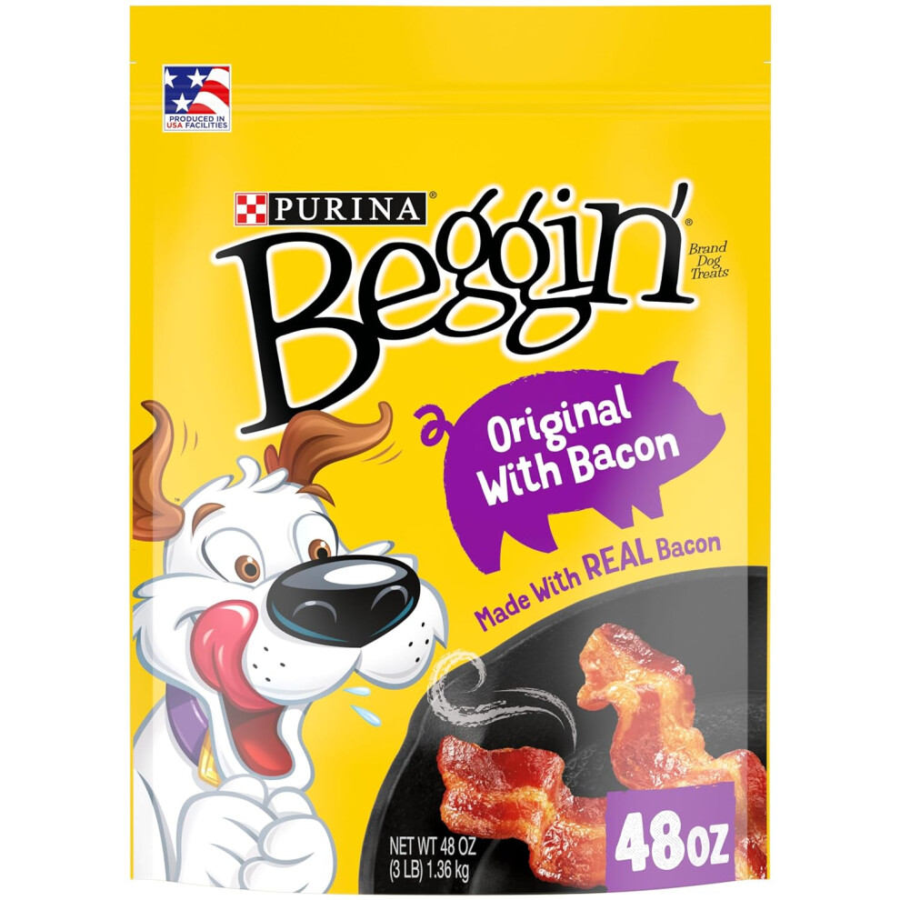 Purina Beggin' Strips Dog Treats, Bacon & Bacon + Cheese Flavors, 32 oz., 2 pk.