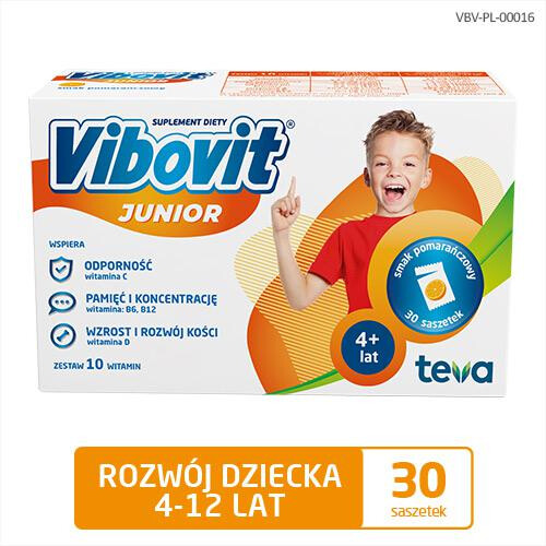 Vibovit Junior, for children aged 4 to 12, orange flavour, 30 sachets