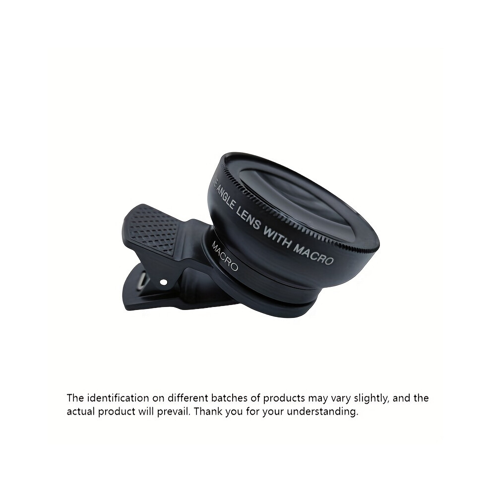 (Black) 2-In-1 Hd Smartphone Camera Lens - Clip-On, 0.45X Wide Angle & 15X Macro Magnification Black 9070861693452