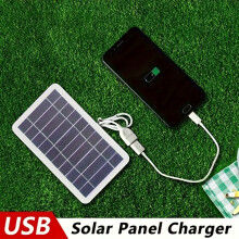 (2W-USB) Solar Portable Charger: Ideal for Outdoor Travel and Camping, with Solar USB Charging