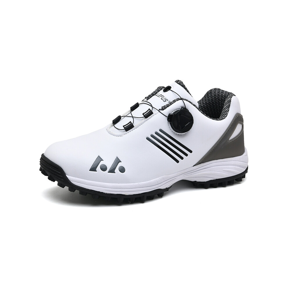 (White-Grey, 45) New Men Golf Shoes Big Size 39-47 Light Weight Walking Sneakers Golfers Outdoor Breathable Walking Shoes Luxury Mens Sneakers