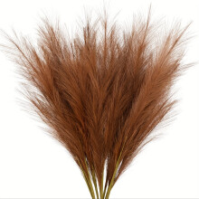 (Dark Coffee) 15pcs Bohemian Faux Pampas Grass Arrangement for Home Decor, Weddings, and Parties