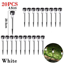 (General-20PCS-White, Solar) Solar Outdoor Lights New Garden Lamps Powered Waterproof Landscape Path for Yard Backyard Lawn Patio Decorative LED Lighting