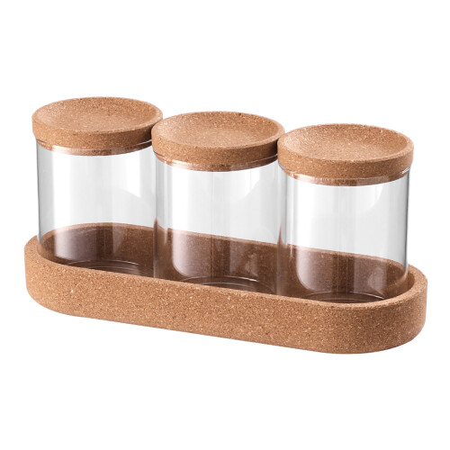 Living And Home 3Pcs Glass Storage Jar Set 1