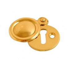 Dzina Victorian Round Keyhole Escutcheon Covered 32mm Brass