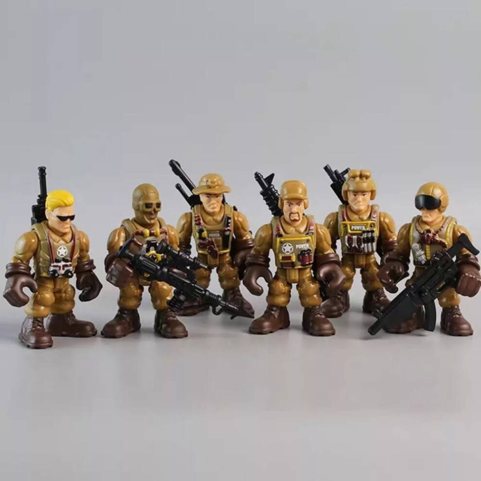 (Yellow) 6Pcs Playset Heroic Model Simulation Action Figure  Collection Toy-image-OPC-PDYZ8R7-NEW