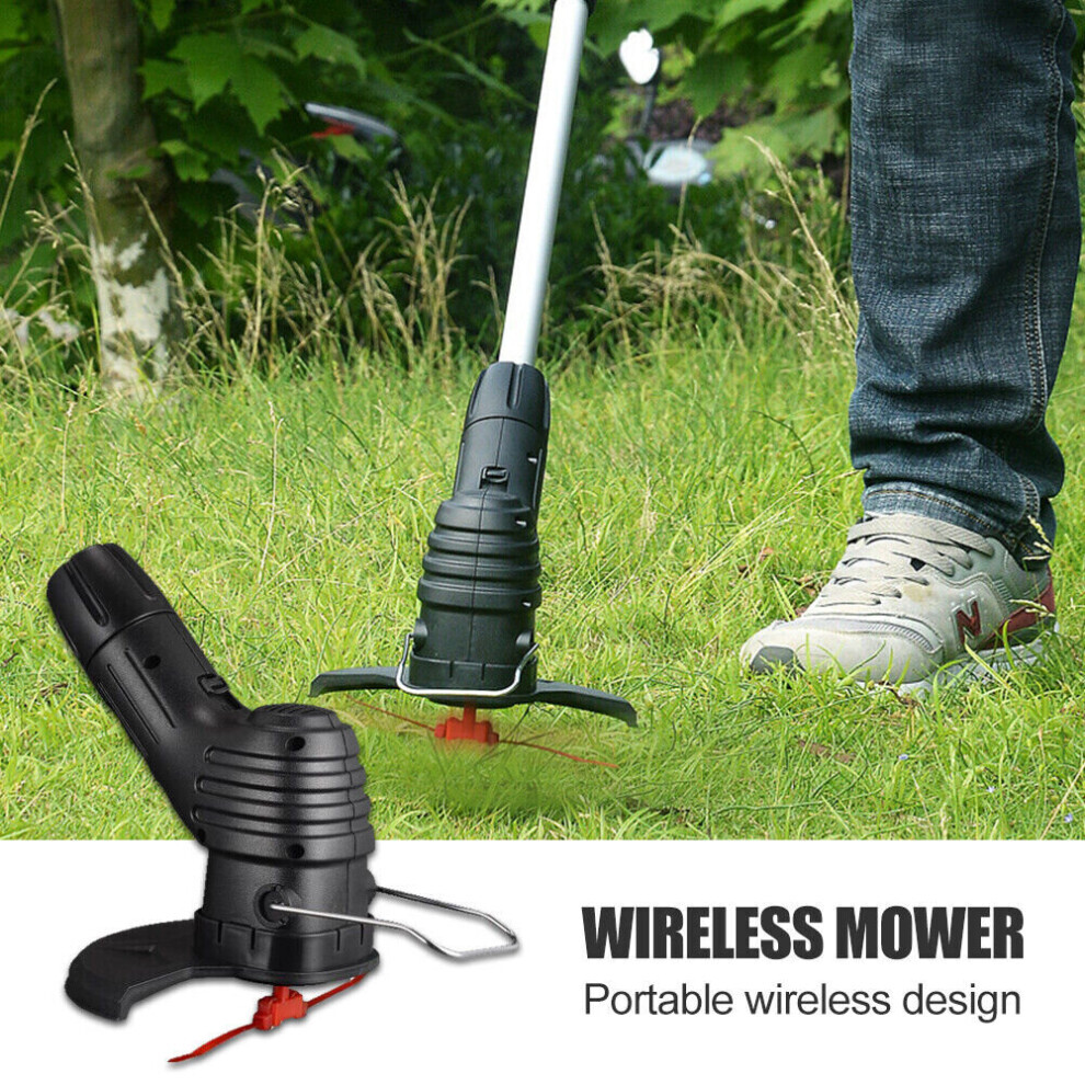 Electric Cordless Grass Trimmer Garden Weed Strimmer Cutter Rechargeable Tool HQ