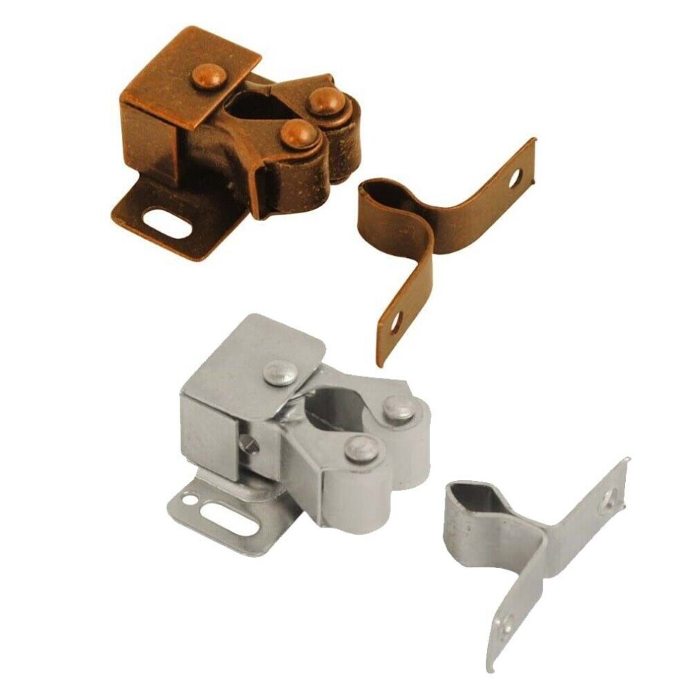 (Pack Of 500, Bright Zinc Plated) Dzina Double Roller Catch Cabinet Latches For Cupboard Bronze Or Zinc Plated 5057670088949