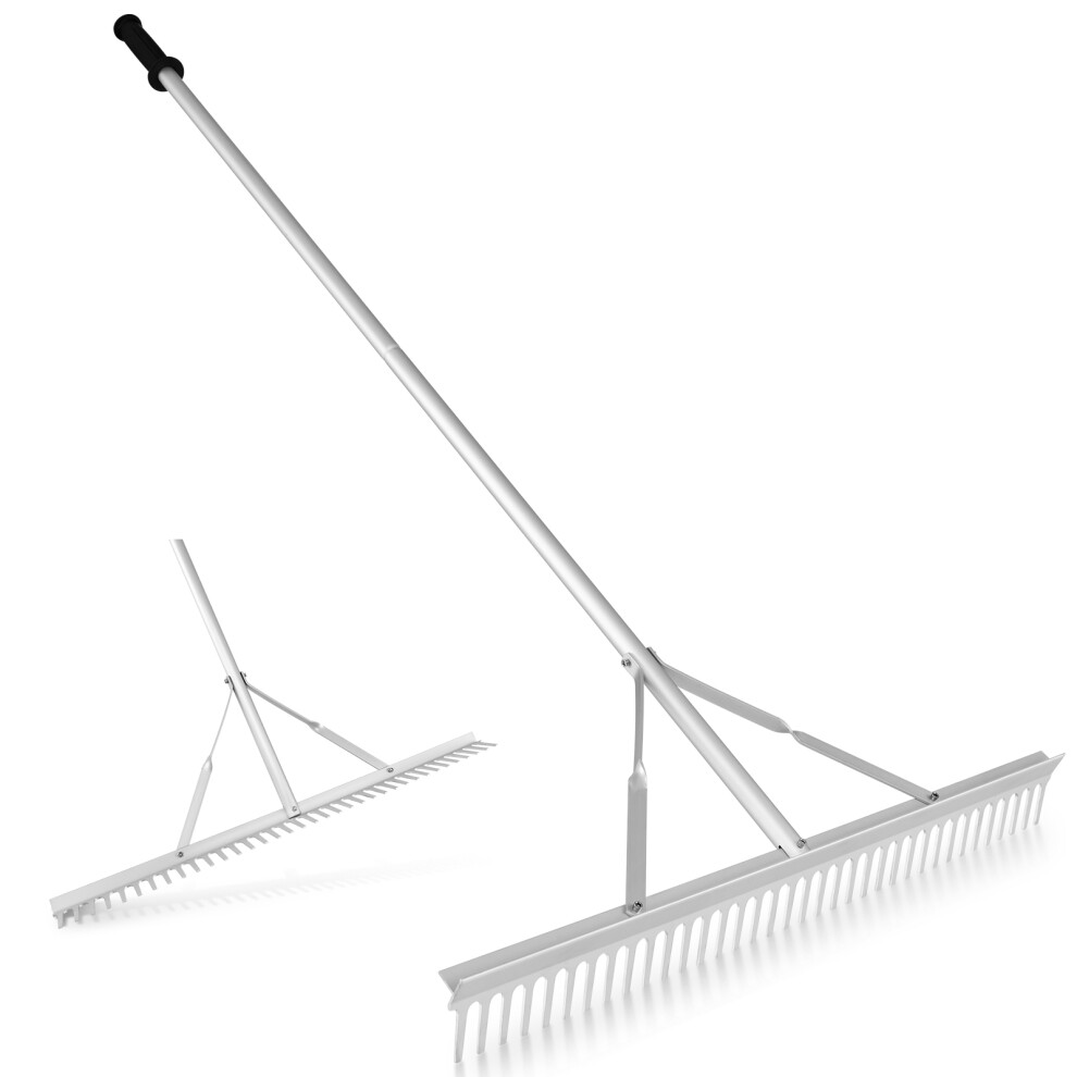 Landscape Rake, Heavy-Duty Aluminum Rake w/ 91 cm Wide Rake Head