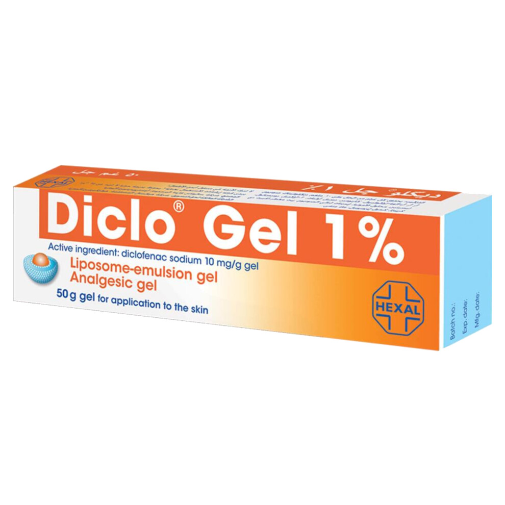 Diclo Gel 1% 50g | Pain & Inflamation Relieve | Analgesic Gel | Treats Moderate Pain | For Topical Use