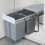 Living And Home 40L Kitchen Double Pull-Out Trash Can Under Cabinet 1