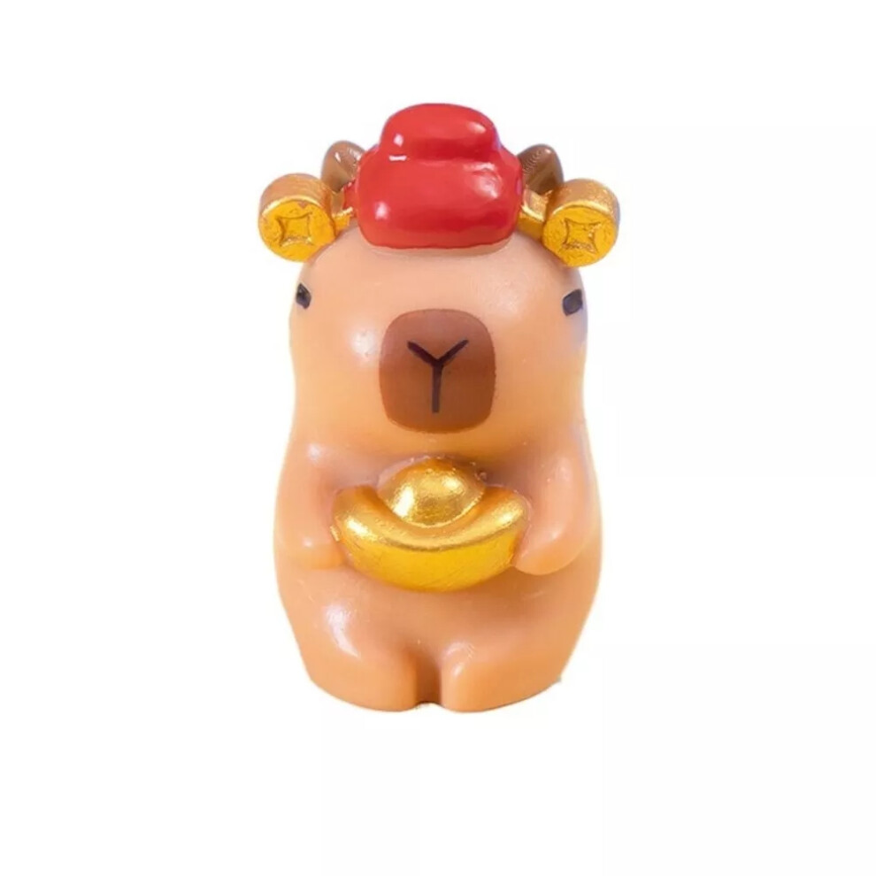 (Holding the Yuanbao) Micro Landscape Capybara Figure Toys Capybara Resin Ornaments  Children Toys-image-OPC-PDYZKJC-NEW